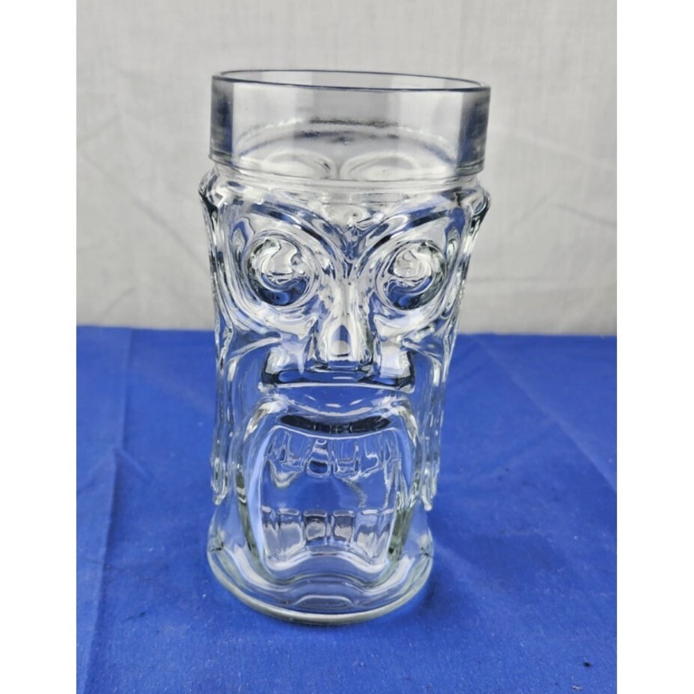 VTG Forum Clear Tall Glass TIKI Drinking Glass Double Faced‎ Heavy Quality Glass